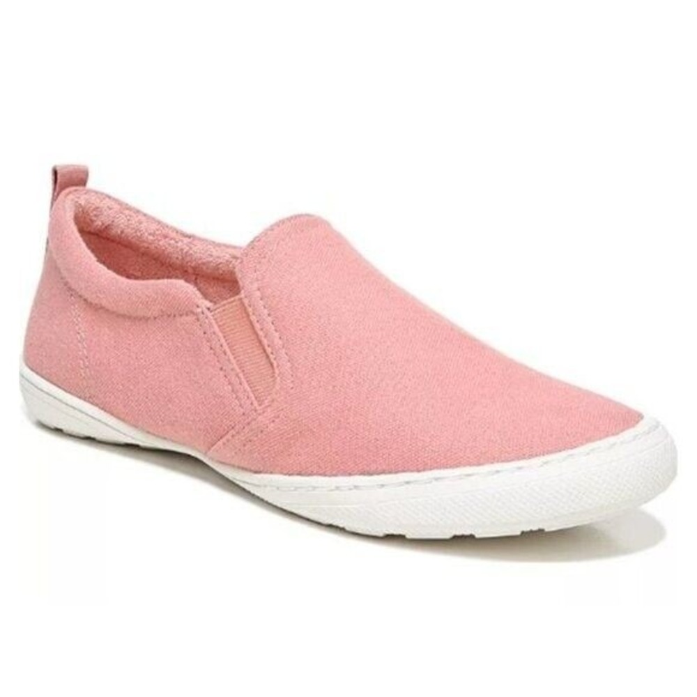 NWT Zodiac Paige Slip-On Sneakers Round Toe‎ Low Top Canvas Shoes Coral Pink 6.5